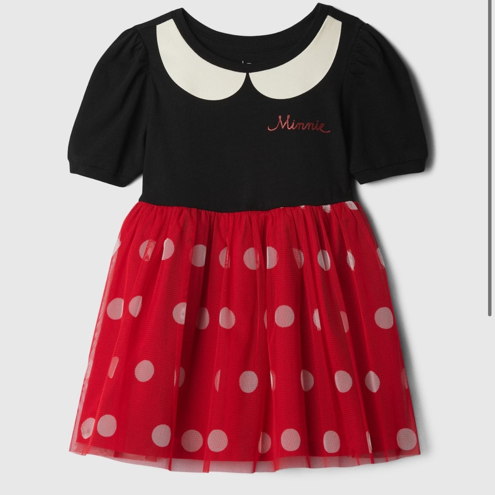 GAP Black Top with Red Polka Dot Skirt Girls Dress - Picture 2 of 5